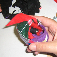 stuff ball with fabric stuffing
